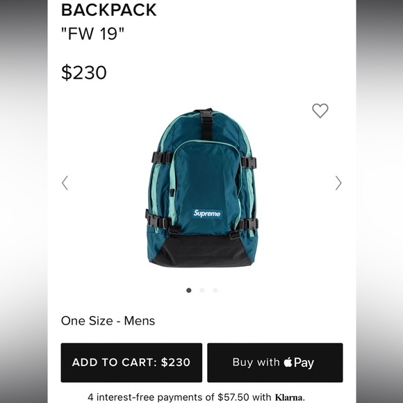 Men’s SUPREME Teal Backpack 🎒 - Picture 4 of 4